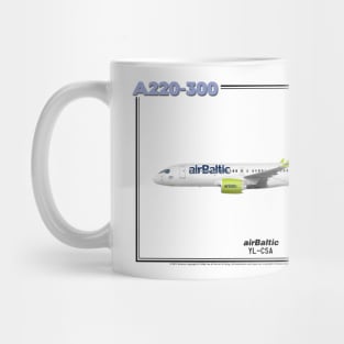 Airbus A220-300 - airBaltic (Art Print) Mug